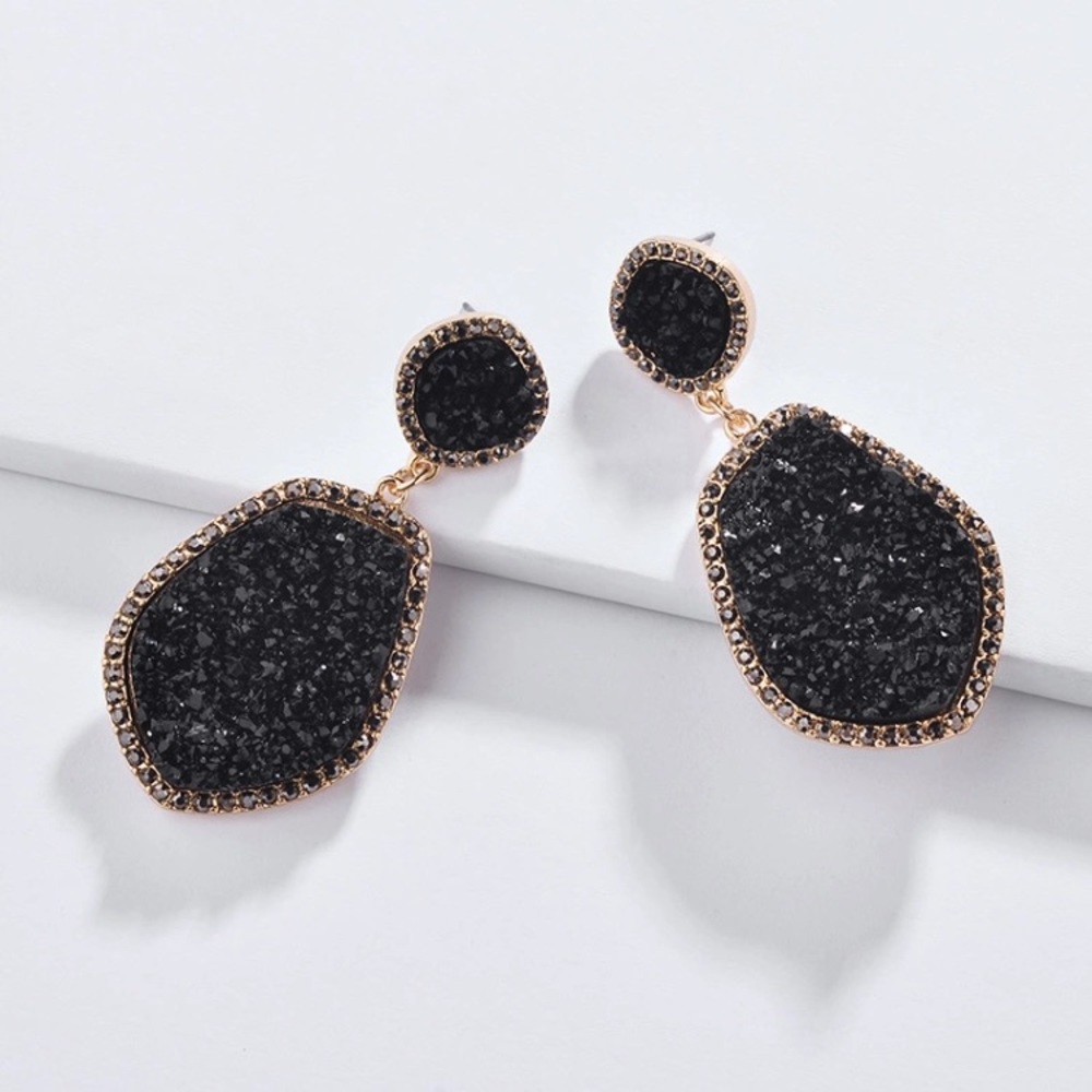 Anthro Druzy Quartz Earrings - Picture 2 of 5